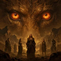 epic professional digital art of hungry eyes, ambient amber light, painted, mysterious, cinematic mountain animal scene, eerie, mythic, detailed, intricate, grand, leesha hannigan, wayne haag, reyna rochin, ignacio fernandez rios, mark ryden, van herpen, artstation, cgsociety, epic, stunning, gorgeous, wow wow detail