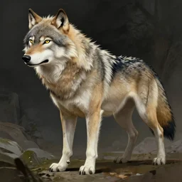 a digital painting of a wolf in a japanese style. intricate, unreal engine, by greg rutkowski.