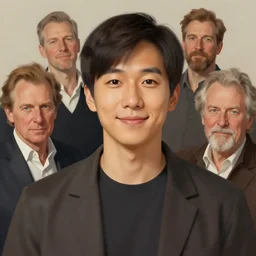 photo of shin jeongho with simple smile paint detailed digital artstation, portrait hd 4 k, y greg rutkowski and gaston bussiere and craig mullins and j. c. leyendecker, hd