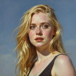 ultra realistic portrait painting of elle fanning in skyfall, art by frank frazetta, 4 k, ultra realistic, highly detailed, epic lighting