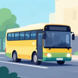 bus flat vector vibrant colors illustration by jean baptiste monge trending on artstation