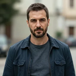 photograph portrait of Niko Bellic, sigma 85mm f/1.4, 4k, depth of field, high resolution, 4k, 8k, hd, full color