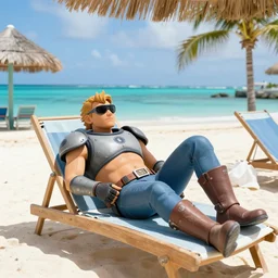 samus aran chilling in aruba, metroid, aruba