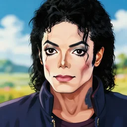 michael jackson!!!! realistic !big face close up concept art  of michael jackson as a dragon ball Z character, beautiful landscape bokeh , 4k anime character illustration by akira toriyama, artstation