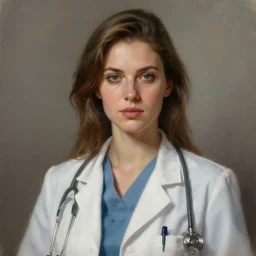 perfectly - portrait of a beautiful female doctor dc character, intricate, highly detailed, digital painting, loose brush strokes, realistic shaded lighting, artstation, concept art, smooth, sharp focus, illustration, realism, oil painting, unreal engine 5, 8 k, art by sam spratt and peter mohrbacher