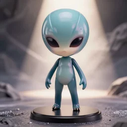 an anime nendoroid of an alien, detailed product photo