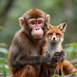 monkey and fox hybrid, photography, bokeh, 4k