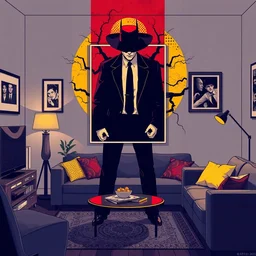 a hyperdetailed watchmen poster, rorschach, stylish apartment, 4 k hd wallpaper illustration, package cover