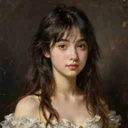 a high fashion studio portrait of am cute anime girl, painting by gaston bussiere, craig mullins, greg rutkowski