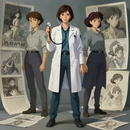 detailed, sharp, full body portrait of a female physician holding a stethoscope by Ilya Kuvshinov and Anna Dittmann and studio ghibli and WLOP and Rossdraws, digital art, surreal, trending on artstation, anime arts, featured on Pixiv, HD, 8K, highly detailed, good lighting, beautiful, epic, masterpiece