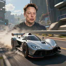 elon musk drivin a car in rocket league