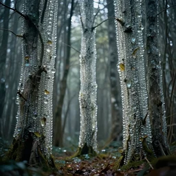 a forest made of glass beads,, cinematic shot, intricate, ornate, photorealistic, ultra detailed, realistic, 1 0 0 mm, photography, octane, high definition, depth of field, bokeh, 8 k, artstation