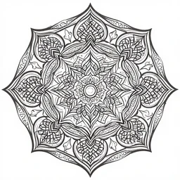 persian mandala, vector art, detailed, black and white