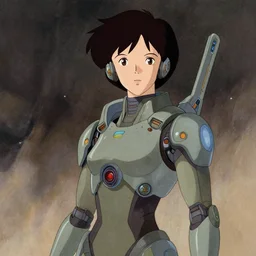 a futuristic woman in the style of Ralph McQuarrie