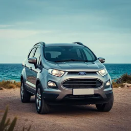 ford ecosport in villa front seadigital artultra realisticultra detailed ultra wide Lens, shot on red camera, cinematic, color graded, tranding on artstation