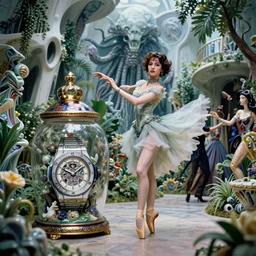 leica, 8 k, j. j abrams flare ; esoteric ultra realistic cthulhu in hublot ( 1 9 9 0 ) film still garden dance scene in frontiers in porcelain photography fashion magazine june seinen manga portrait edition, hyperrealistic real - life xenomorph holly herndon porcelain occult timepiece in victorian glass jar, pointe pose, eye contact, tilt shift wide shot zaha hadid background