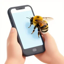 A phone callinging a bumblebee