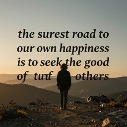 the surest road to our own happiness is to seek the good of others