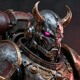 hyper realistic portrait of heroic warhammer 4 0 k android head, cinematic, chaos marine, khorne, emperor, slaanesh, artstation, cgsociety, full head and shoulders, greg rutkowski, james gurney, mignola, craig mullins, brom redshift, vray, octane