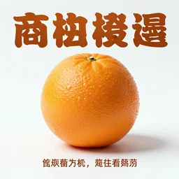 a marketing poster of a single orange,