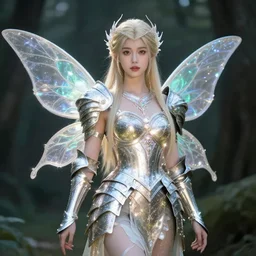 photo of a beautiful fairy warrior with sparkly armour
