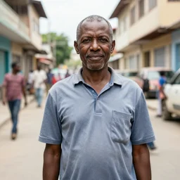 a street photography portrait photo of mr. miguel bashirian, planner in haiti, by kelli sipes
