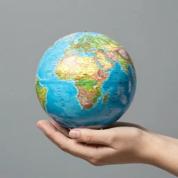 hand holding a globe