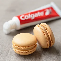 macarons filled with colgate toothpaste