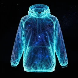 cosmic luminous clothing with the night background