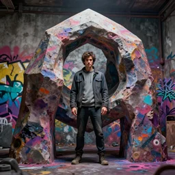portrait of an interdimensional entity disguised as the hypercube dodecahedron tesseract archway jonas de ro jim mahfood luis royo maxfield parrish maximilian pirner wikiart wikipedia graffiti spraypaint unreal engine render artstation 4k