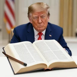 donald trump reading the bible