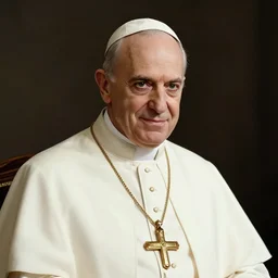 Very handsome John Paul II. Studio lighting in dark room