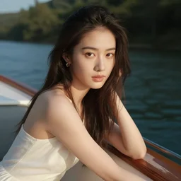 beautiful girl on a boat by anthony thieme