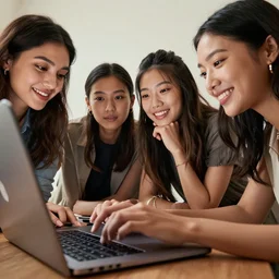 beautiful people working on the inside of my laptop