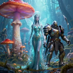 by chet zar and alexander jansson, visually stunning, cinematic, ultra realistic, hyper realism, 1 2 k, epic, octane render, unreal engine, vfx, maya, plum faerie : chosen of the bulb, forbidden water mushroom : knights of the zodiac, armored goon : weaponized wasp