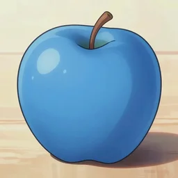 An anime blue apple
