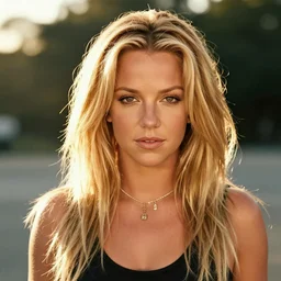 photo of britney spears, 35mm, f/1.4, Golden Hour light, ,