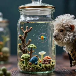 darwin capturing a microscopic civilisation in a glass jar 3 5 mm hdr realistic light