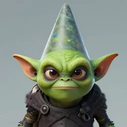 conehead gremlin cyborg, detailed facial expression, vx 1 0 0 0