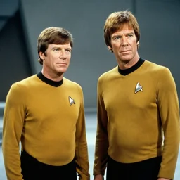 film still from star trek, james kirk and spock, 1 9 6 8
