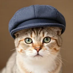a photograph of a kitten wearing a homburg hat