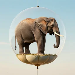 an elephant on a balloon
