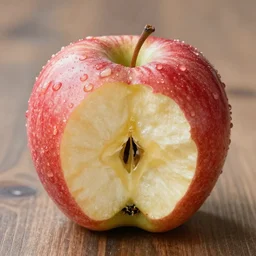an apple with only the core left