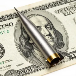 a president hiding nuclear bombs under his bed, in style of us dollar bill, guilloche