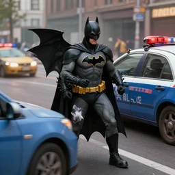 batman arrested by the police for speeding, hyperdetailed, artstation, cgsociety, 8 k
