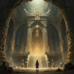 stunning concept art for an ancient underground temple by masashi kishimoto