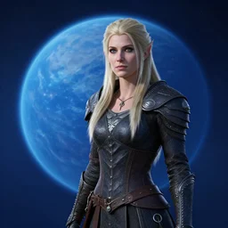( ( ( ( ( hyperrealist distant portrait of morrigan from dragon age origins on a blue planet. ) ) ) ) ) by bayard wu, fantasy, photorealistic, octane render, unreal engine, dynamic lighting, trending on artstation, poster, volumetric lighting, very detailed faces, 4 k, award winning
