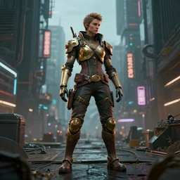 steampunk hero standing in middle of cybercity, hyperrealistic, unreal engine 5, rendered in maya 4 d, 8 k, u. h. d, trending on artstation