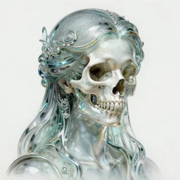stunning glass goddess of skull portrait, skull, fantasy, intricate, elegant, highly detailed, digital painting, artstation, concept art, smooth, sharp focus, illustration, art by afshar petros and krenz cushart and artem demura and tony sandoval