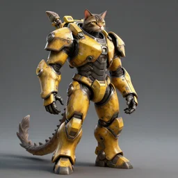 fallout concept art power armor based off of a cat dragon hybird render ultra unreal engine 5, artstation, 4 k, digital art